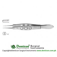 Castroviejo Suture Tying Forcep 1 x 2 Teeth with Tying Platform Stainless Steel, 11 cm - 4 1/4" Tip Size 0.5 mm